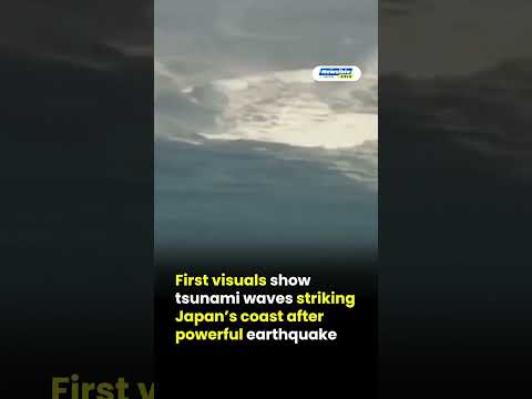 First visuals show tsunami waves striking Japan’s coast after powerful earthquake