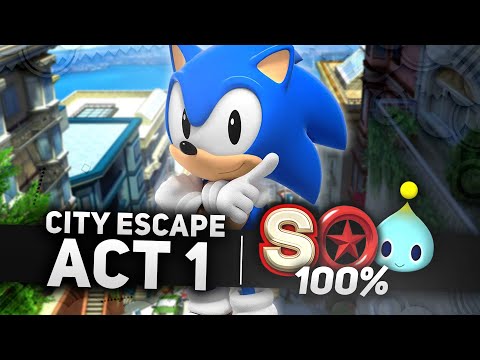 Sonic x Shadow Generations - City Escape Act 1 100% | All Chao Locations, Red Rings & S-Rank (4K)