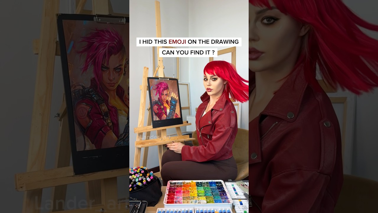 I CAN'T BELIEVE I DRAW ARCANE💔 DID YOU FIND HIDDEN EMOJI? #ARCANE #VI #JINX #short #art #short