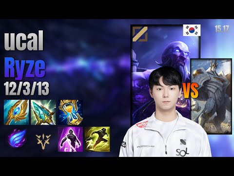 ucal Mid Ryze vs Galio lol KR solo rank Full Game 15.17 | 유칼 라이즈 vs 갈리오