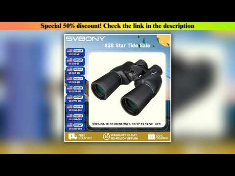 Review Svbony SV206 10x50 Binoculars Powerful Professional Telescope Bak4 Prism camping equipment M
