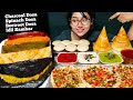 Eating South Indian Food Charcoal Dosa Beetroot Dosa Carrot Dosa Uttapam Idli Sambar