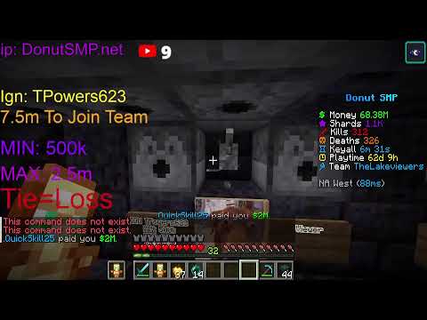 Live Loot Drop and  Gambling on the donut smp #lootdrop#Minecraft#live#Bases#donutsmp#drdonutt