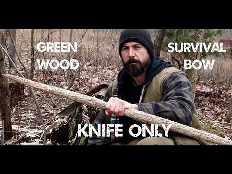 Primitive Bow and Arrow for Survival in 1 DAY from nature with a KNIFE