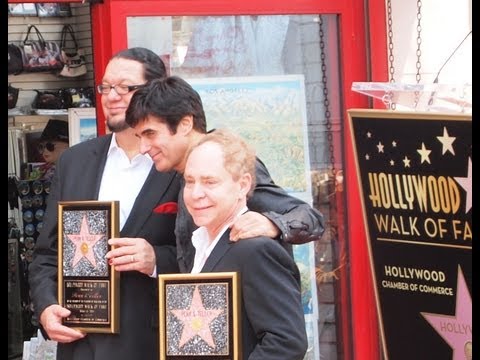PENN AND TELLER with David Copperfield receive Hollywood Star