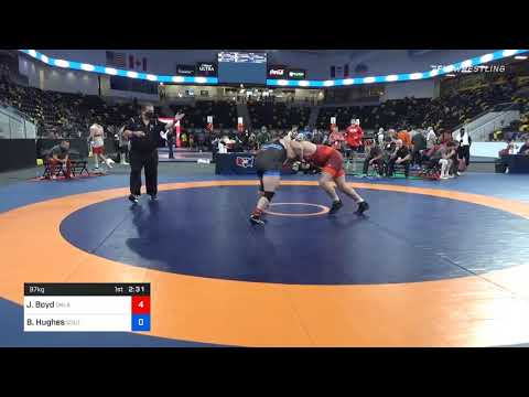 97 Kg Consolation - Jacob Boyd, Oklahoma Regional Training Center Vs Ben Hughes, Southern Oregon R