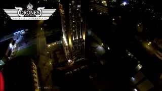 preview picture of video '2014-09-24 Pszczyna nocą z lotu drona at night Water Tower Wieża Wodna w Pszczynie - HD'