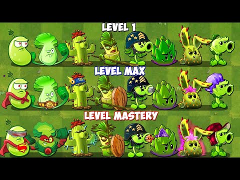 PvZ 2 Discovery - Every GREEN Plants Level 1 vs Max Level vs Max Mastery - Who 's Best?