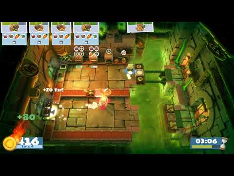 Overcooked! All You Can Eat (Night of the Hangry Horde) 1-3 (2 Players) - 4 STARS