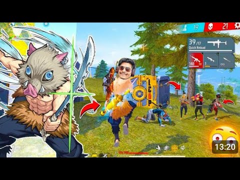 Suar Demon Slayer Bundle First Solo Vs Squad😱 Gameplay in Free Fire -Free Fire Max