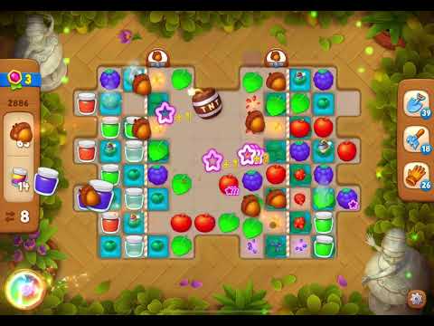 GardenScapes Level 2886 no boosters (18 moves)