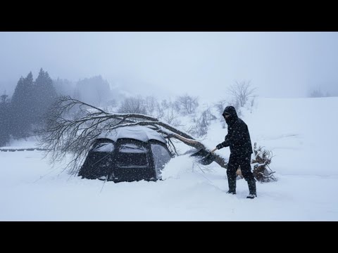 2 Day Solo Hot Tent Camping in -31°C Blizzard | Winter Camping