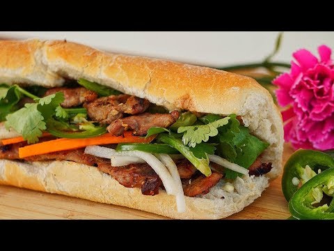 TRADITIONAL Vietnamese Grilled Pork Sandwich (Bánh Mì...