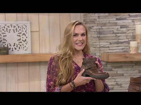 Earth Origins Leather Ankle Boots with Buckle - Randi Roland on QVC