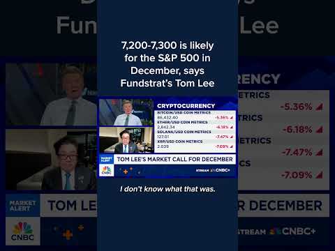 7,200-7,300 likely for the S&P 500 in December, says Fundstrat's Tom Lee