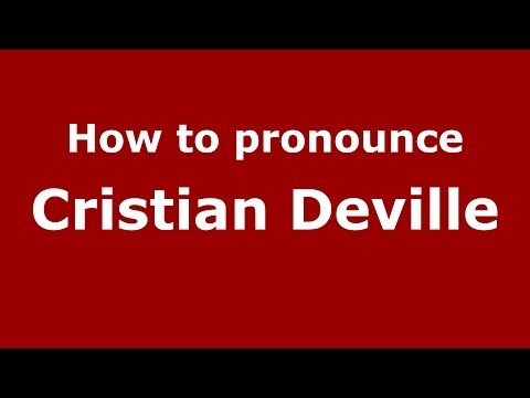 How to pronounce Cristian Deville (Italian/Italy)  - PronounceNames.com