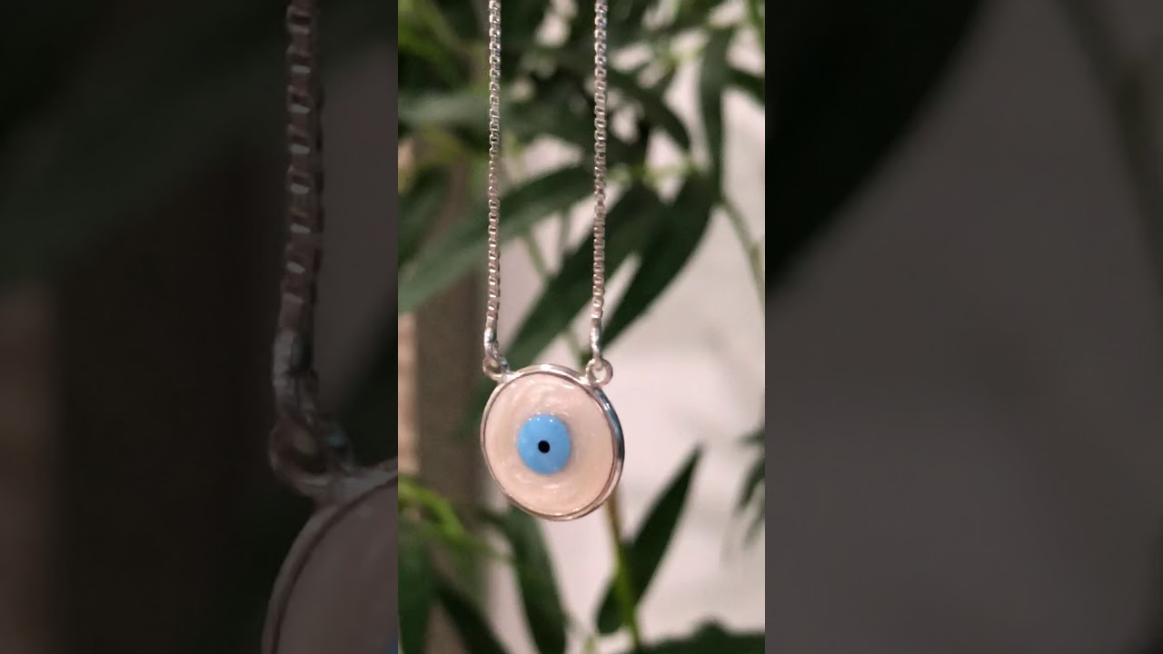 COLAR DE PRATA 925 OLHO GREGO PEROLADO