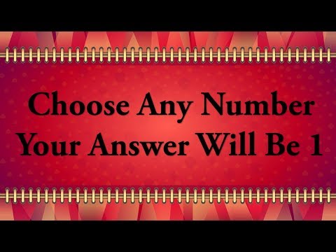 Magic Trick of Mathematics | Choose any number your answer will be 1