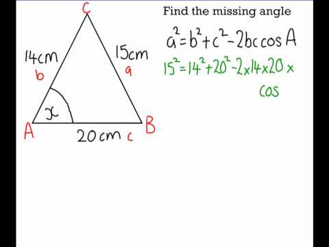 Cosine Rule Finding a Missing Angle