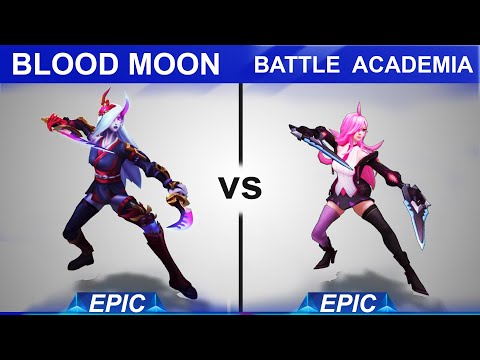 Blood Moon Katarina vs Battle Academia Katarina Skin Comparison | SKingdom - League of Legends