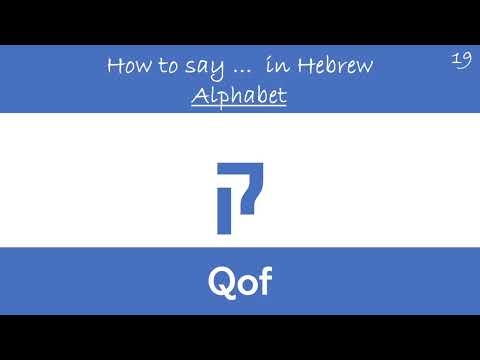 19.How to say Alphabet "Qof" in Hebrew | ק