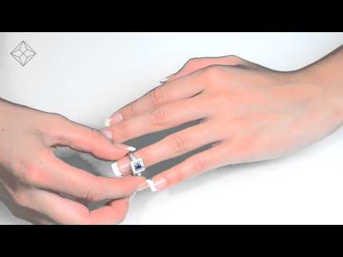 E3461 - Stunning Sapphire 0.26ct And Diamond 9K White Gold Ring