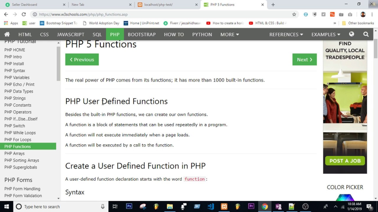 PHP function, (return, argument, parameter) Bangla tutorial