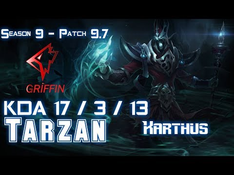 GRF Tarzan KARTHUS vs XIN ZHAO Jungle - Patch 9.7 KR Ranked
