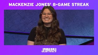 Mackenzie Jones’ 8-Game Streak | JEOPARDY!
