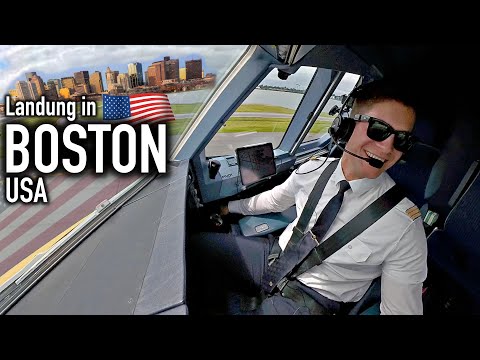 Complicated airport! Landing in Boston! A330 cockpit POV | AeroNewsGermany