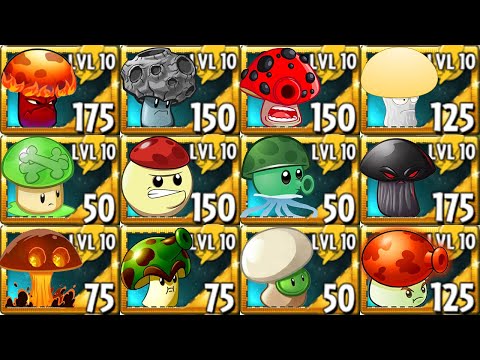 (Plants vs Zombies 2) Pvz2 All SHROOM Plants Power-Up! vs Zombies 2
