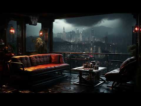 District 4 From Cyberpunk Futuristic City Under The Rain Sci-Fi Ambiance for Sleep Study Relaxation