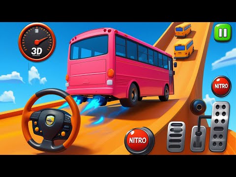 Crazy Bus Mega Ramp Impossible Racing Bus Stunts Impossible Tracks Android Gameplay Video P-03 #8