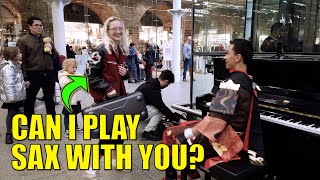 She Asked Can I Play Sax With You on Public Piano | Cole Lam