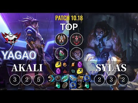 JDG Yagao Akali vs Sylas Top - KR Patch 10.18