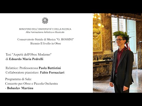 Bohuslav Martinu, Oboe Concerto - Tesi di Edoardo Maria Pedrelli