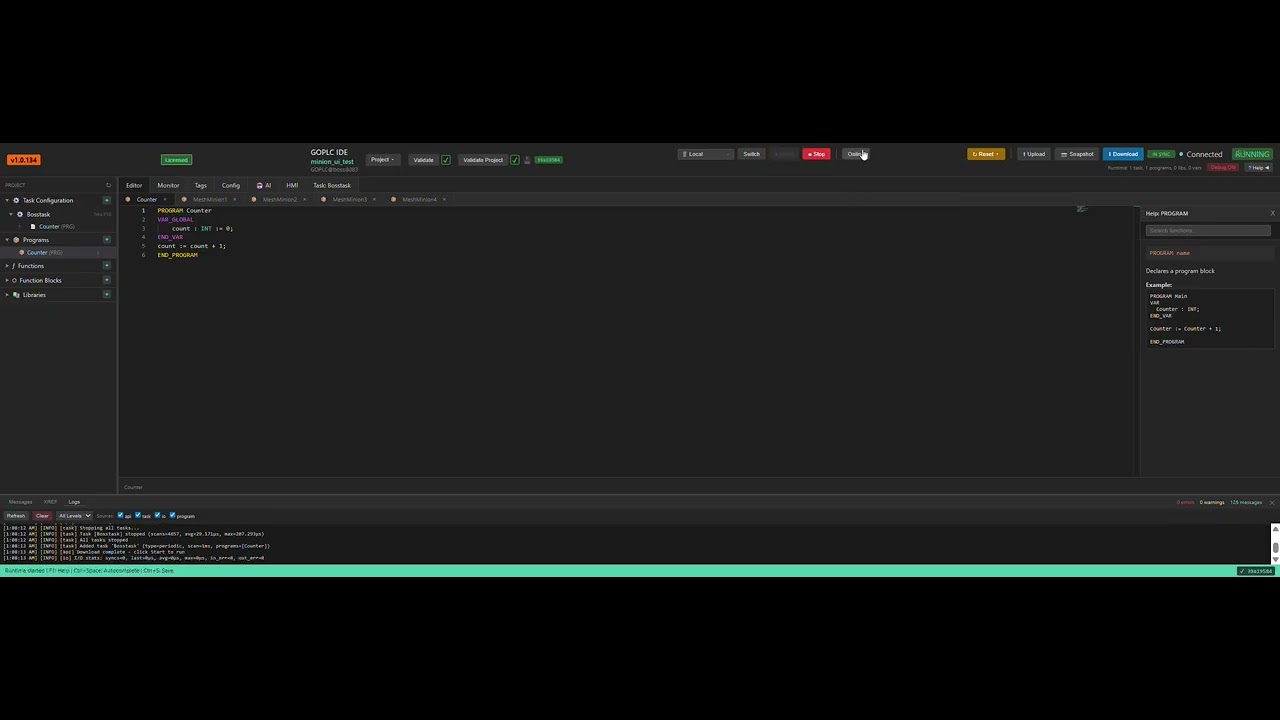 GOPLC Cluster IDE Demo