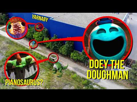DRONE CATCHES DOEY THE DOUGHMAN, YARNABY & PIANOSAURUS FROM POPPY PLAYTIME 4 AT SCARY MOVIE THEATRE!