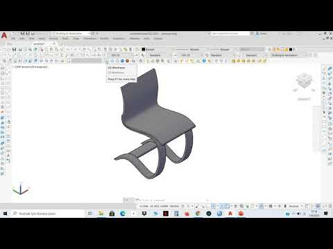 69.Ders 3D AutoCAD Sandalye Modelleme