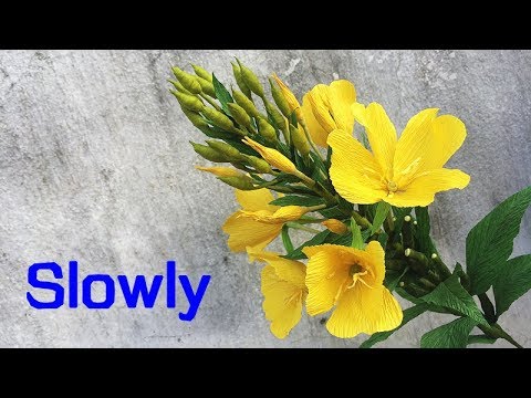 ABC TV | How To Make Oenothera Biennis Flower From Crepe Paper (Slowly)- Craft Tutorial