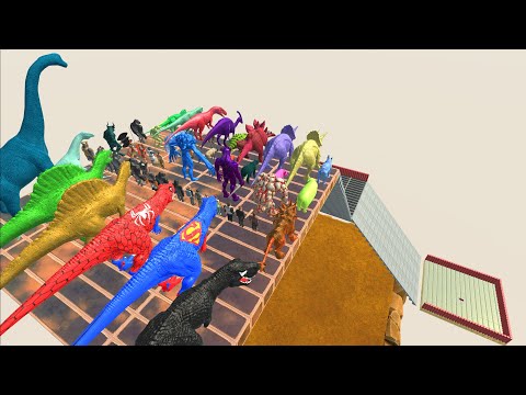 All Unit Jump Down Two Stairs - Animal Revolt Battle Simulator