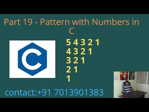pattern 9 in python | python | patterns | coding... Part 19 – Pattern with Numbers in C | Soonya Technologies