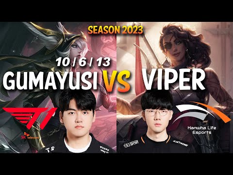 T1 Gumayusi vs HLE Viper - Gumayusi XAYAH vs Viper SAMIRA ADC - Patch 13.13 KR Ranked