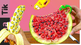 EATING Weird Fruits (full of BUGS) - Horror fruit | LINA TIK ASMR MUKBANG NO TALK
