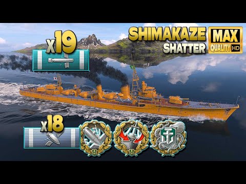 Destroyer Shimakaze: Good play on map Shatter - World of Warships