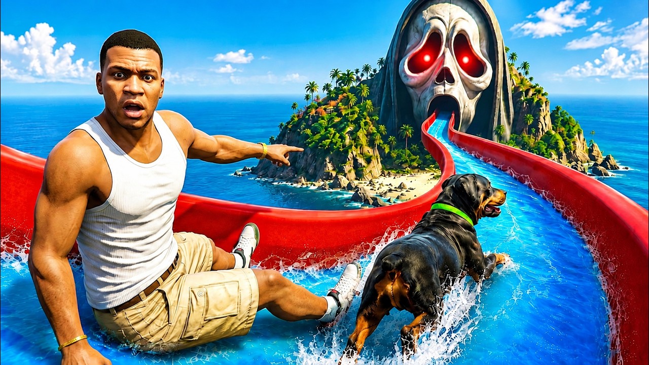 ФРАНКЛИН Скатился с Самой ОПАСНОЙ Водной Горки в АКВАПАРКЕ ГТА 5! (Моды)