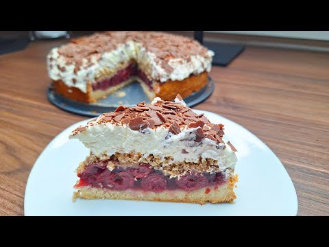 Feuerwehrkuchen Rezept: Knuspriger Kirsch-Streuselkuchen mit Sahne!🍒✨