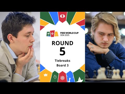 Andrey Esipenko – Aleksey Grebnev | FIDE World Cup 2025 | Round 5 | Tiebreaks | Board 3