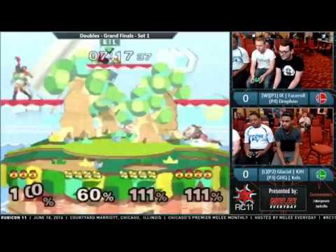 Rubicon 11 - IX | Captain Faceroll & Drephen vs. Glacial | KJH & GHQ | Kels - SSBM - Doubles GF