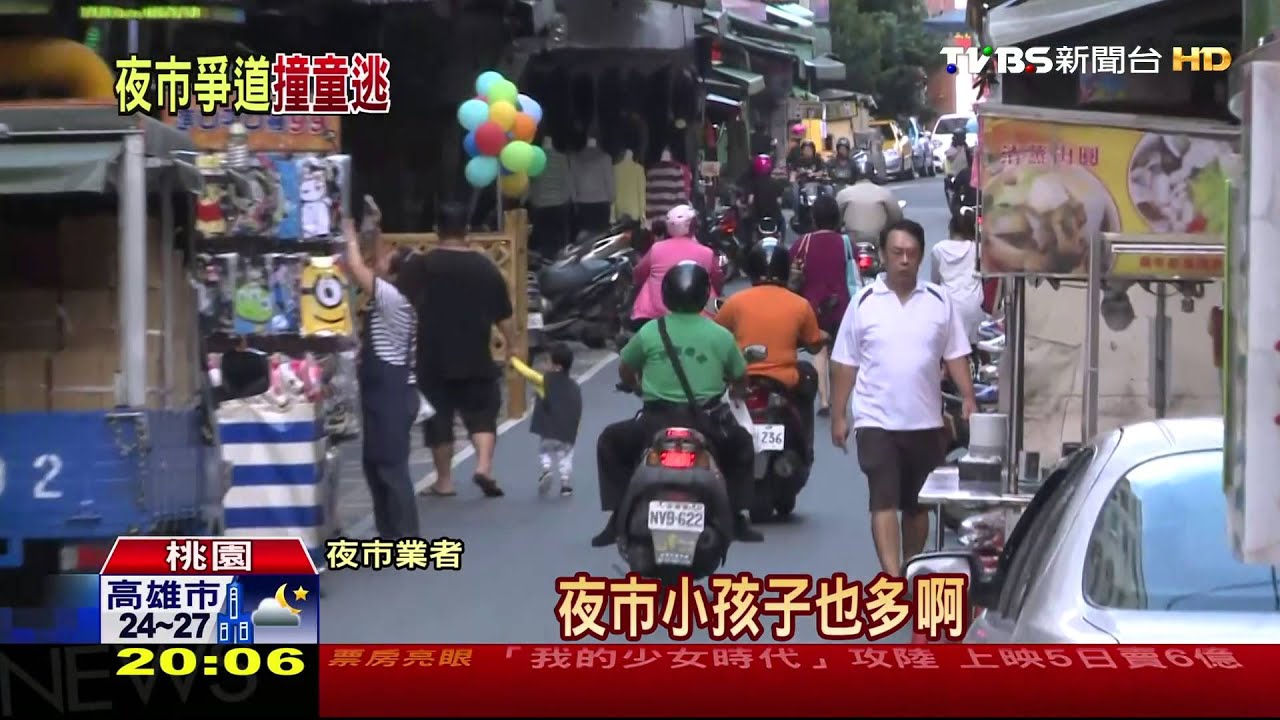 機車三貼騎進夜市 撞倒小朋友竟不理睬